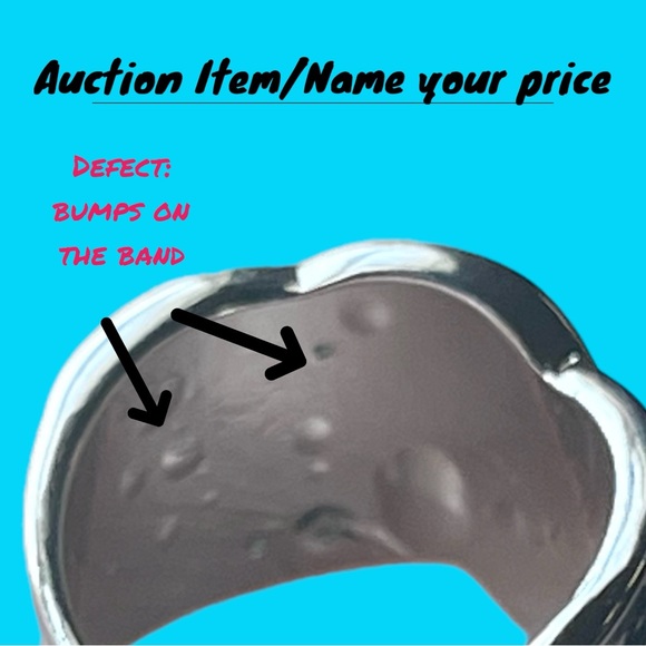 ⌛️Auction: Silver Band with Large Blue Stones Ring - Picture 5 of 5